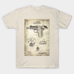 Browning automatic pistol - 1899 Patent - aS02 T-Shirt